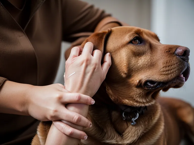 Demostración técnica de la maniobra del pliegue cutáneo en la zona interescapular de un perro