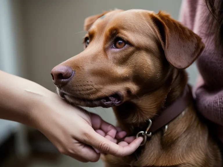 Mano levantando con cuidado la oreja de un perro para inspeccionar el conducto durante la higiene auditiva